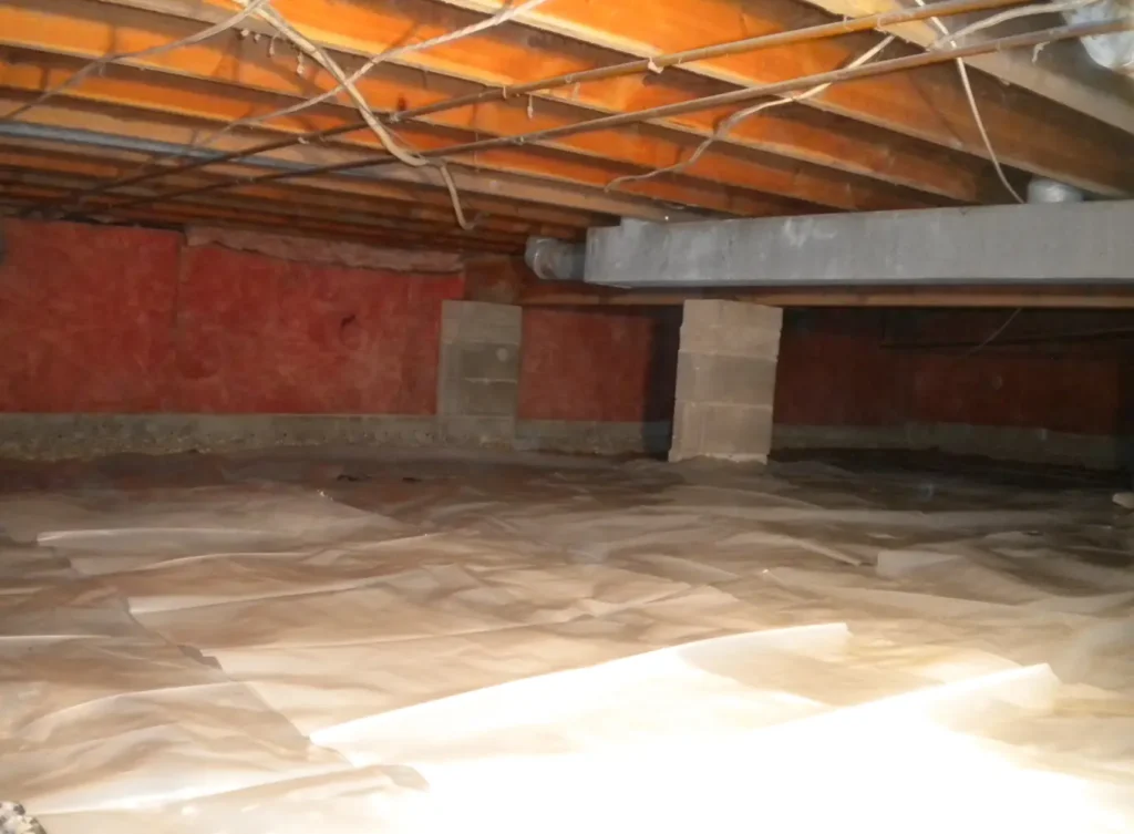 Visquene over Dry Crawl space