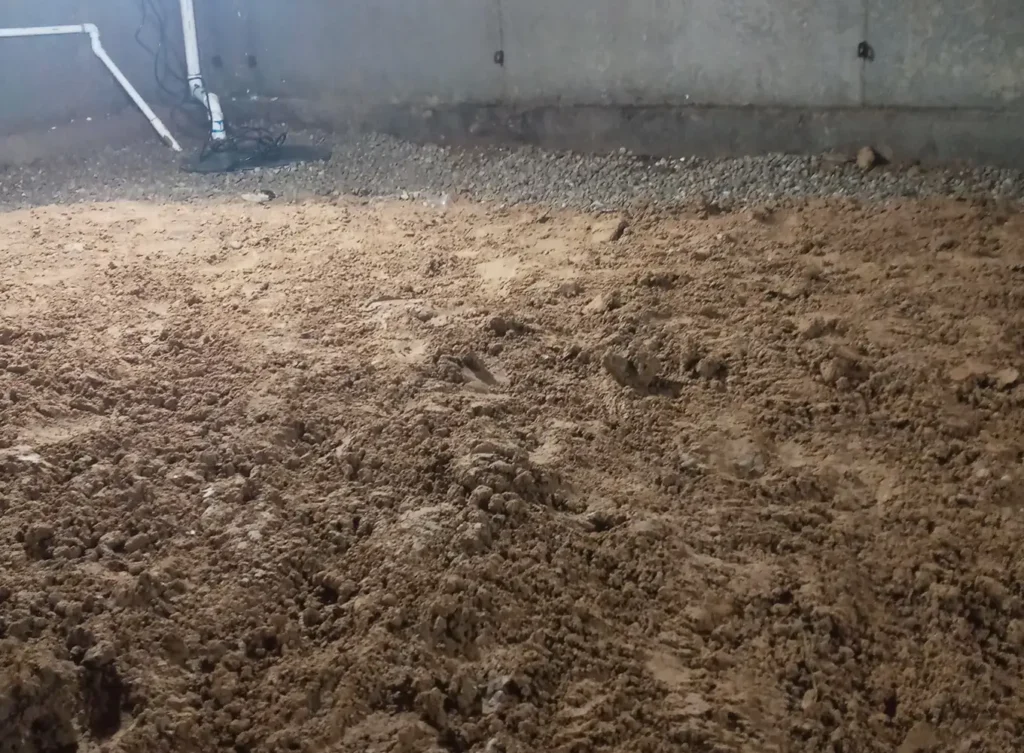 Waterproofed crawlspace